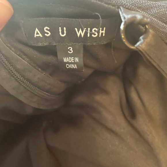 As U Wish Black and White Floral Dress with Sequin Belt - Picture 8 of 8